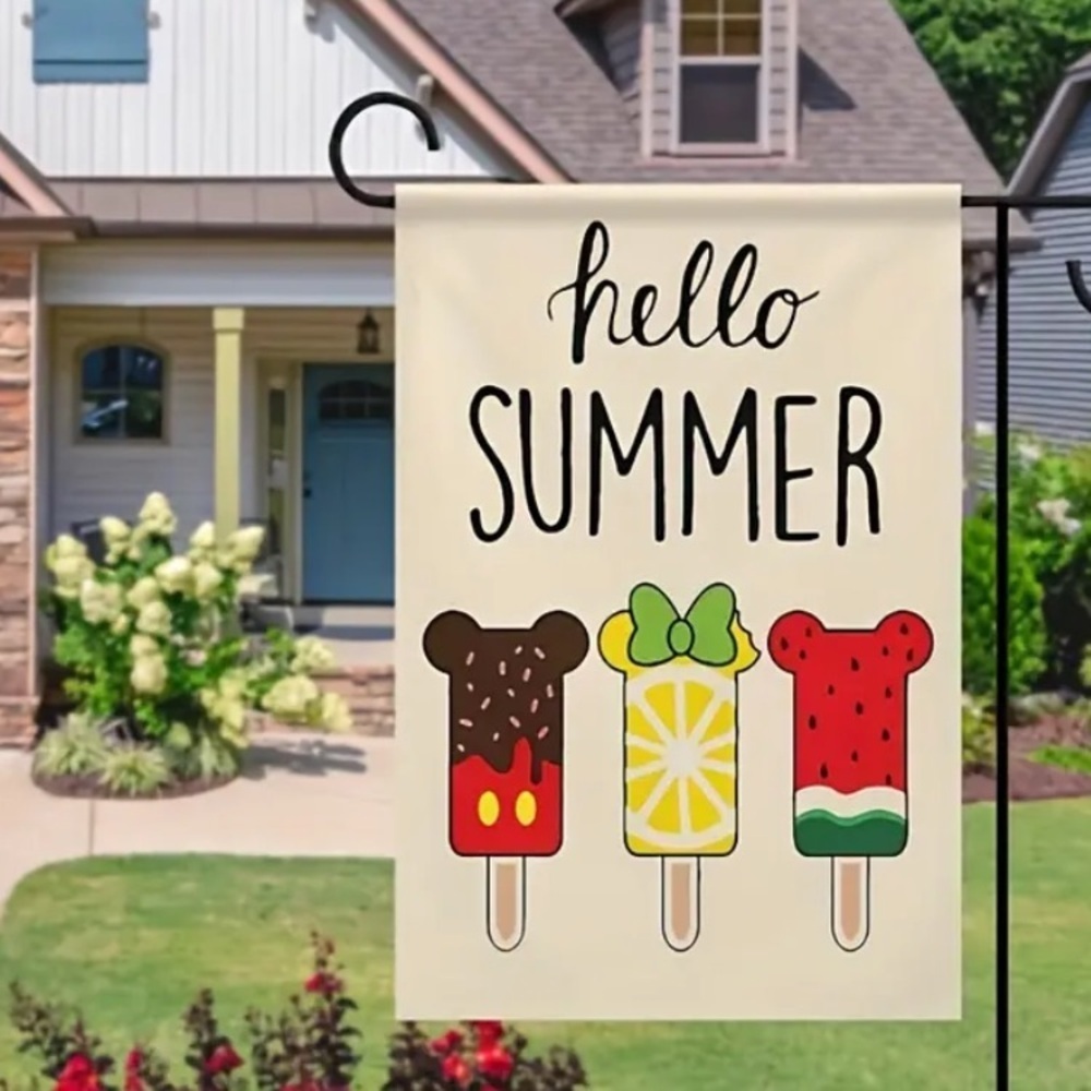 Hello Summer Mickey Mouse shaped popsicles outdoor flag - Picture 2 of 6